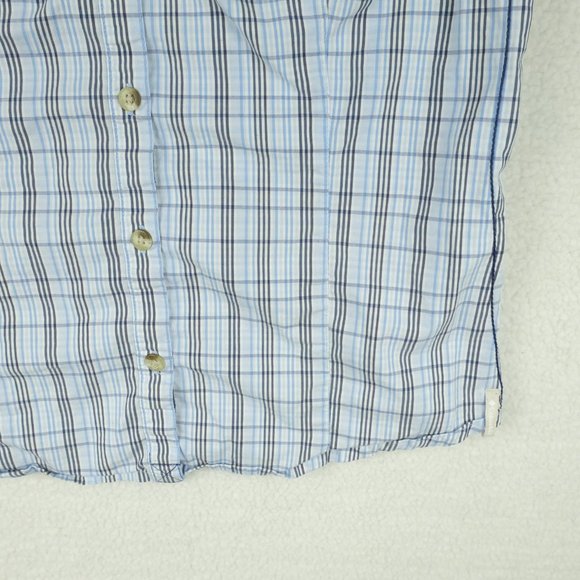 Columbia Womens Button Up Shirt Medium Blue Plaid Sleeveless Outdoor Classic - Picture 4 of 9